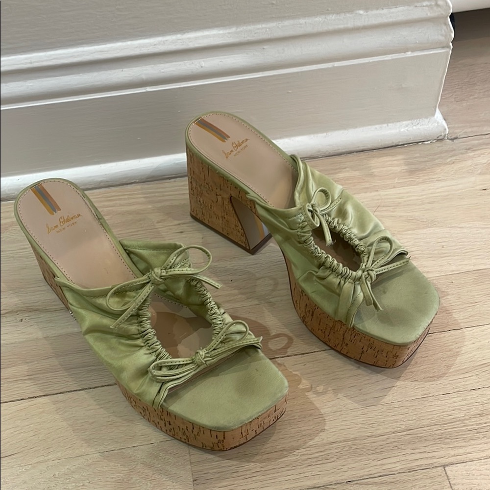 Sam Edelman Green Wedge Sandals - Picture 2 of 10